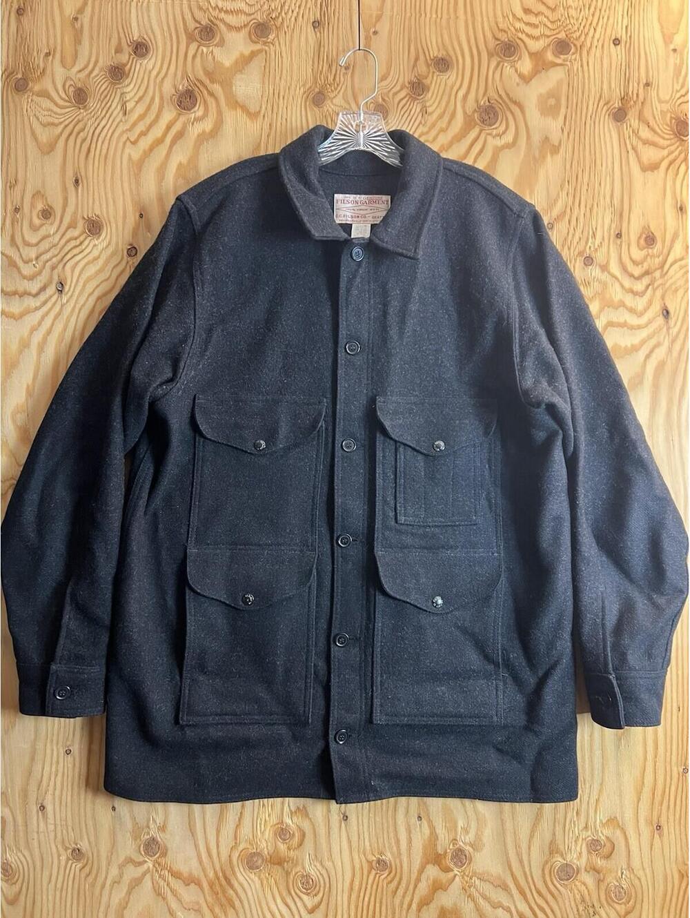 VTG CC FILSON Jacket Mens 46 XL Mackinaw Cruiser Virgin Wool Field Coat USA